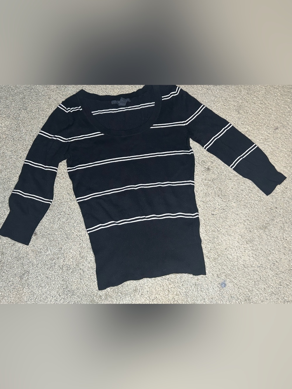 H&M Black Top with White Stripe Detail